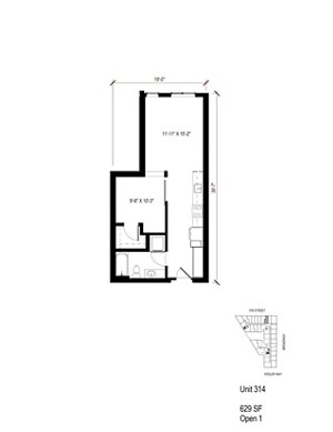 1 bed, 1 bath, 629 sqft, $2,097