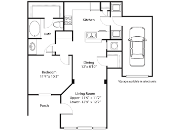 1 bed, 1 bath, 735 sqft, $1,150