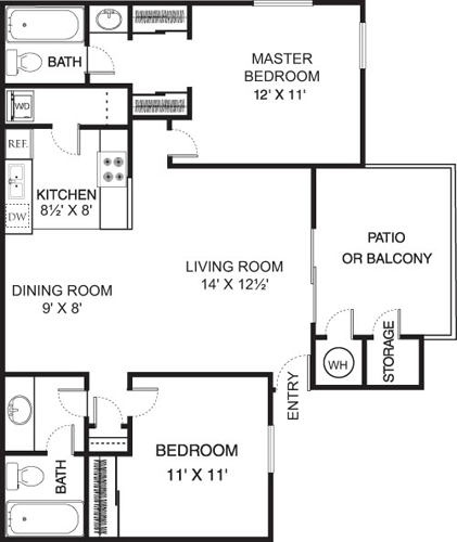 2 beds, 2 baths, 900 sqft, $2,933