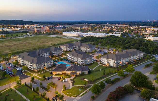 Aerial at Abberly Market Point Apartment Homes, Greenville, South Carolina