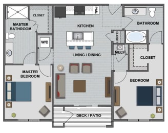 2 beds, 2 baths, 1,060 sqft, $1,620