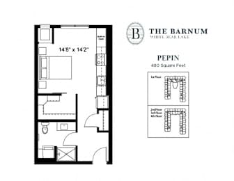 Studio, 1 bath, 480 sqft, $1,266