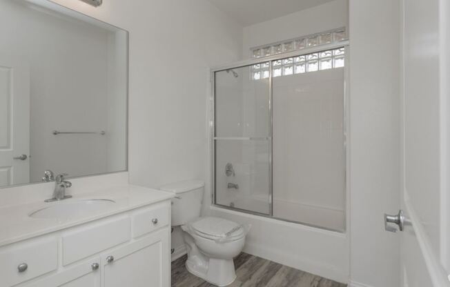 Hardwood floor bathroom at 7393 West Manchester Avenue, Los Angeles, CA