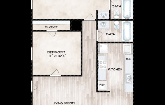 2 beds, 2 baths, 1,103 sqft, $1,200