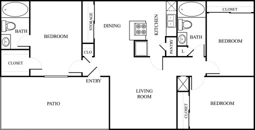 3 beds, 2 baths, 1,248 sqft, $1,325