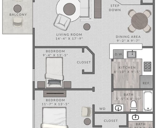 2 beds, 2 baths, 985 sqft, $3,084