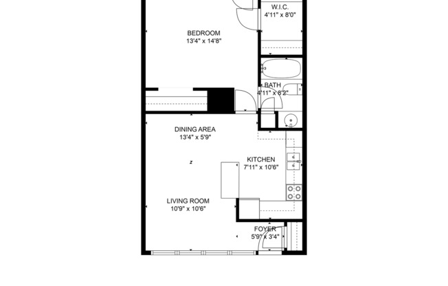 1 bed, 1 bath, 583 sqft, $925, Unit 1617H