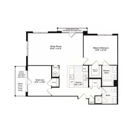 2 beds, 2 baths, 1,137 sqft, $3,107