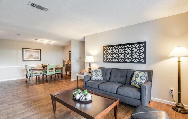 Spacious Living Room with Dining Room  at Middletown Ridge Apartments, Middletown, Connecticut
