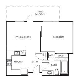 1 bed, 1 bath, 528 sqft, $1,640