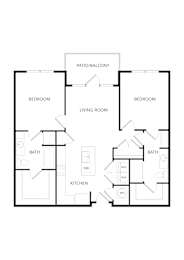 2 beds, 2 baths, 1,021 sqft, $2,134