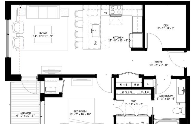 1 bed, 1 bath, 885 sqft, $2,120, Unit 253
