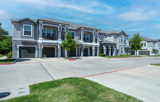 Exterior driveway facing rentable garages