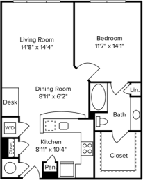 1 bed, 1 bath, 816 sqft, $1,638