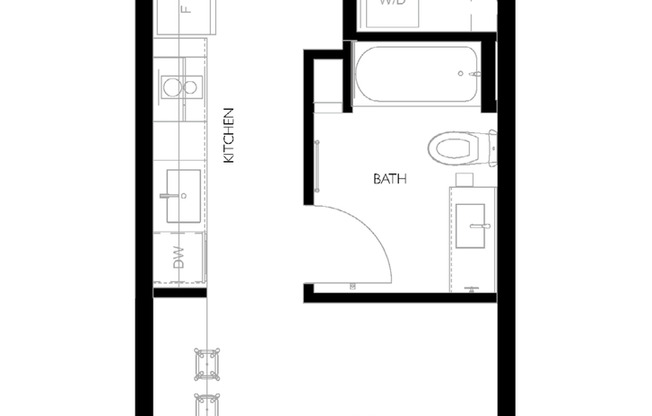 Studio, 1 bath, 402 sqft, $1,175, Unit 202