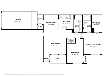 2 beds, 2 baths, 999 sqft, $1,380