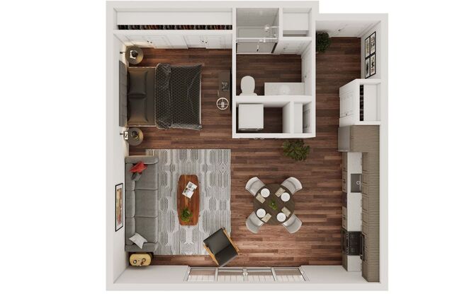 Studio, 1 bath, 662 sqft, $1,525, Unit 309