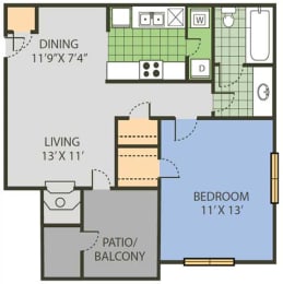 1 bed, 1 bath, 636 sqft, $1,006