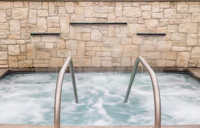 Hot Tub with a Stone Wall