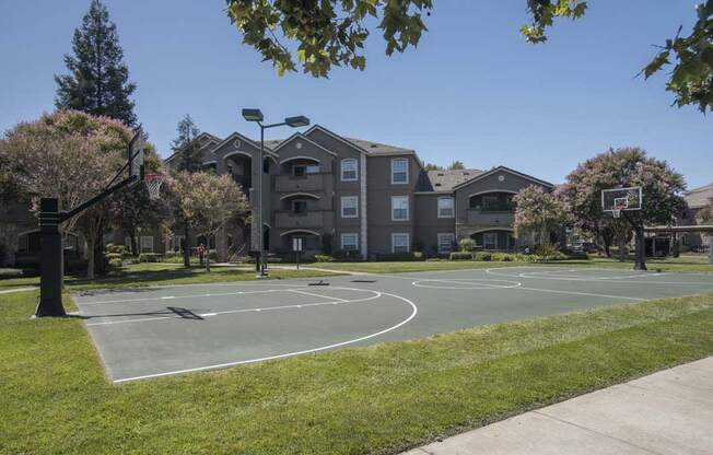 Basketball Court View at North Pointe Apartments, Vacaville, California