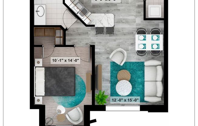 1 bed, 1 bath, 621 sqft, $999, Unit 2S-1107