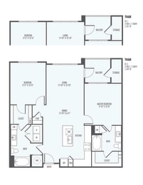 2 beds, 2 baths, 1,141 sqft, $1,800