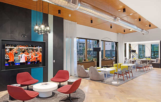 Our resident lounge includes a 75-inch TV