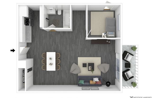 1 bed, 1 bath, 550 sqft, $1,895, Unit 207