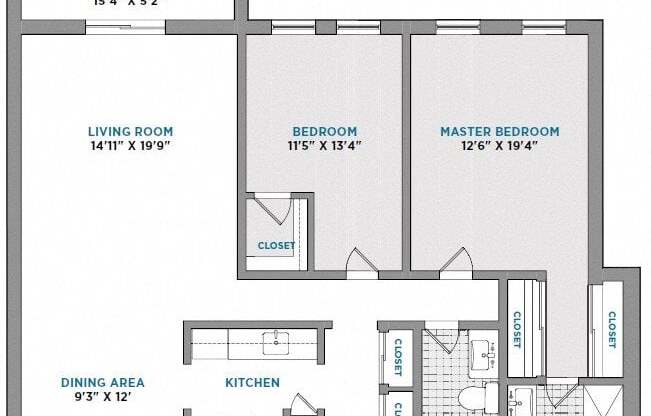 2 beds, 2 baths, 1,200 sqft, $2,560