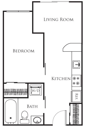 1 bed, 1 bath, 375 sqft, $1,554, Unit 713