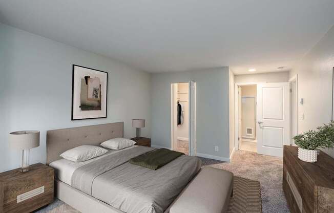 Comfortable bedroom with ample space at 3030 Lake City Apartments near 3030 NE 143rd St
