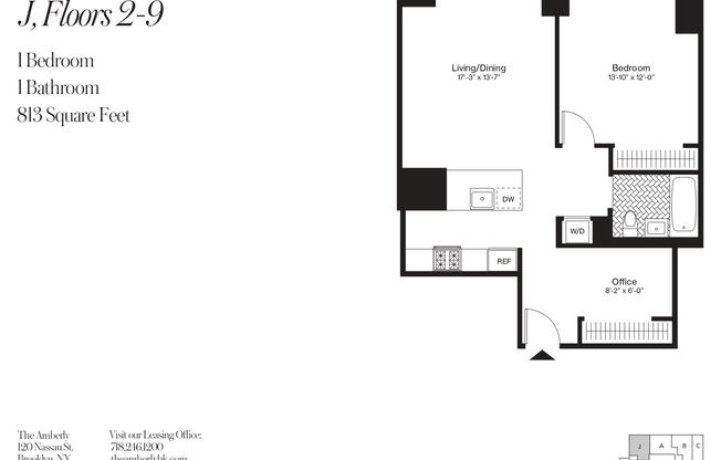 1 bed, $4,495, Unit 6J