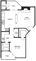 1 bed, 1 bath, 599 sqft, $1,175