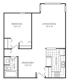 1 bed, 1 bath, 800 sqft, $1,475