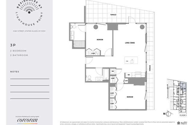 2 beds, 2 baths, $4,457, Unit 3PP