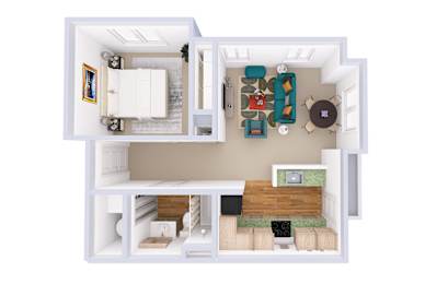 1 bed, 1 bath, 677 sqft, $1,354