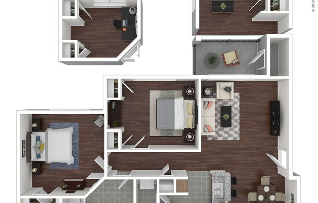 1 bed, 1 bath, 916 sqft, $1,555