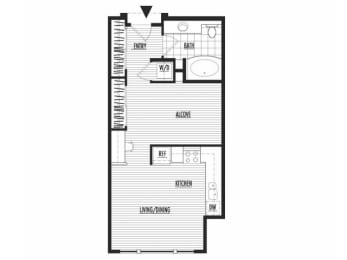 Studio, 1 bath, 567 sqft, $1,810