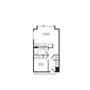 1 bed, 1 bath, 646 sqft, $2,214