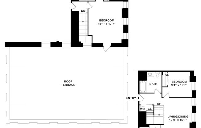 2 beds, 2 baths, 1,310 sqft, $3,695, Unit M-1603