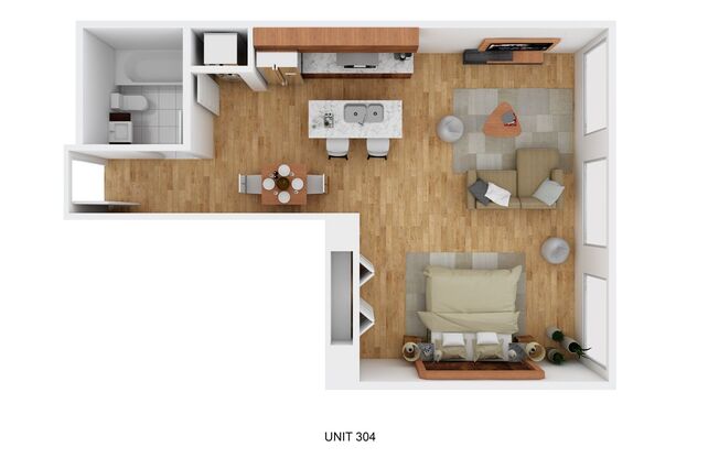 Studio, 1 bath, 773 sqft, $1,335, Unit 304