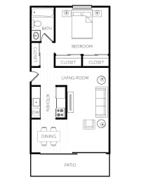 1 bed, 1 bath, 581 sqft, $1,850