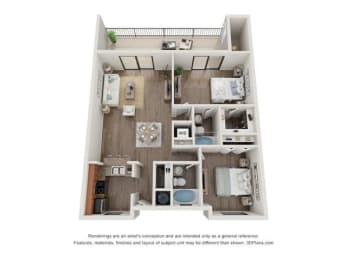 2 beds, 2 baths, $2,415