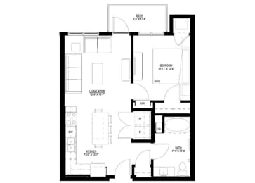 1 bed, 1 bath, 725 sqft, $1,333