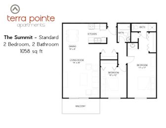 2 beds, 2 baths, 1,058 sqft, $1,459