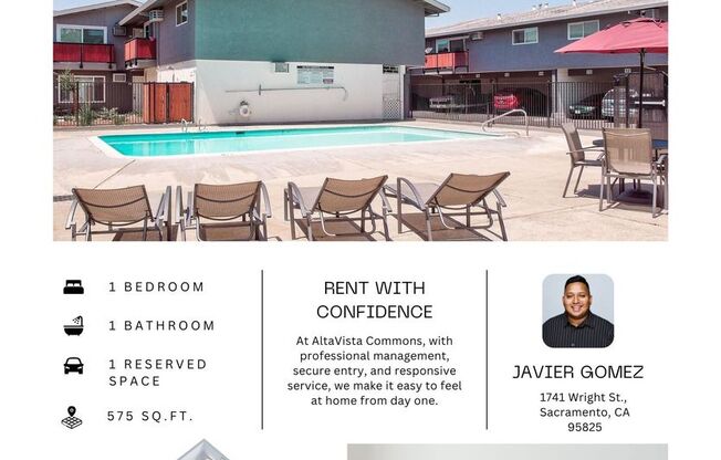 1 bed, 1 bath, 575 sqft, $1,300, Unit 14