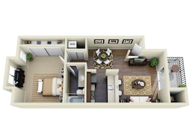 1 bed, 1 bath, 739 sqft, $2,619