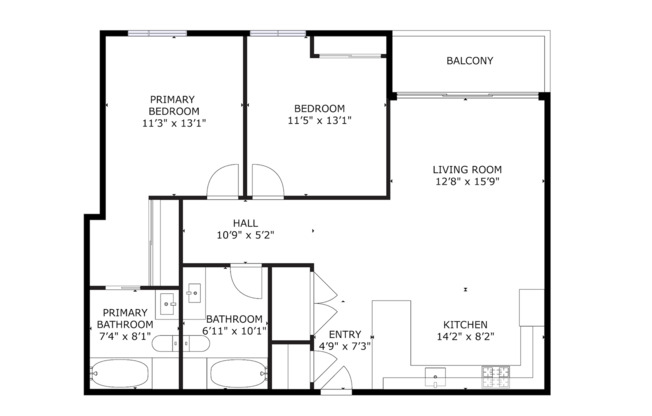 2 beds, 2 baths, 1,047 sqft, $4,195, Unit 205