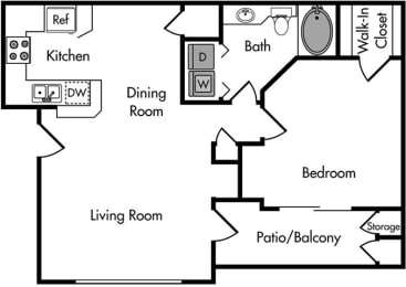 1 bed, 1 bath, 758 sqft, $1,588