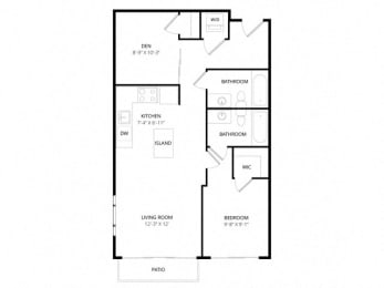 1 bed, 2 baths, 772 sqft, $1,690